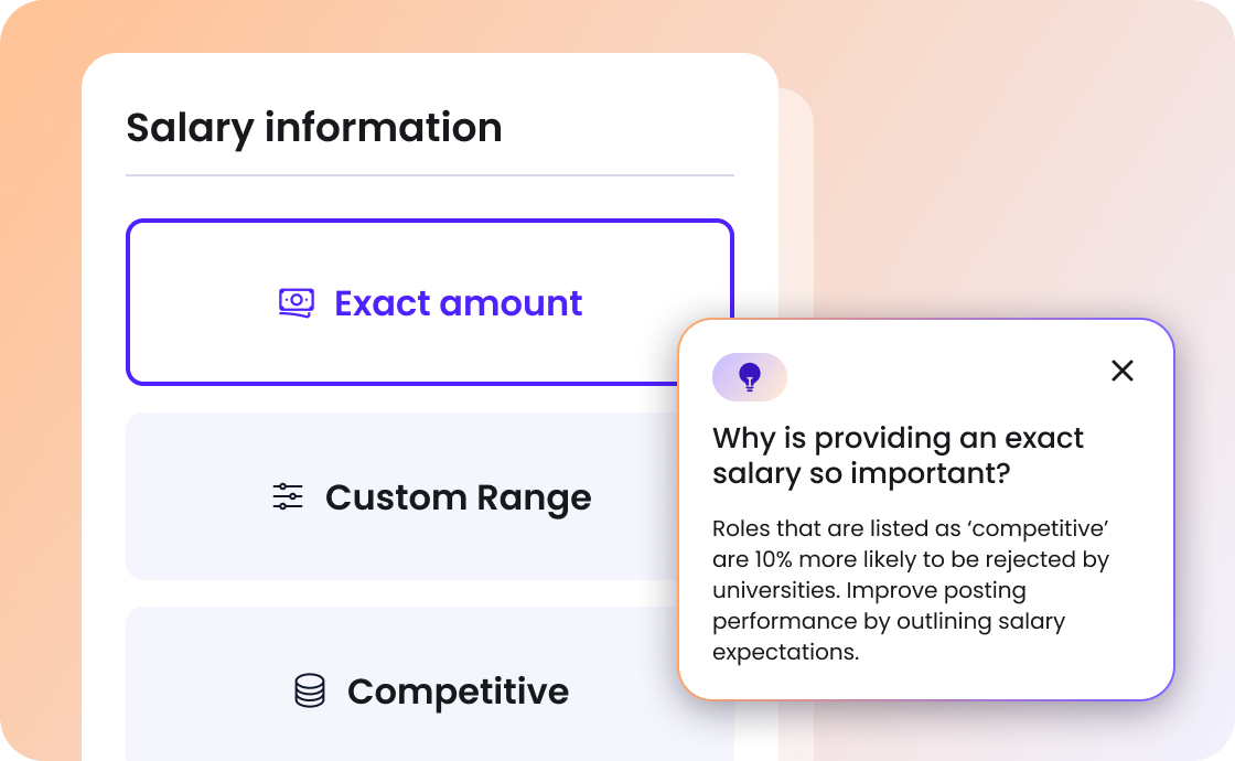 Salary information pop up