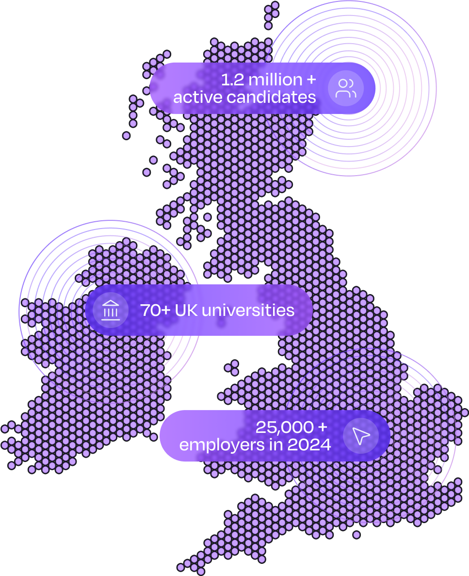 UK map showing the UK's largest student network